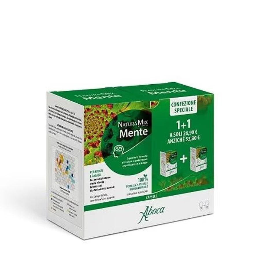 Aboca Natura Mix Mente Dual Pack 50+50 Capsule Promozione - ZERO SPRECHI - scadenza 12/2025