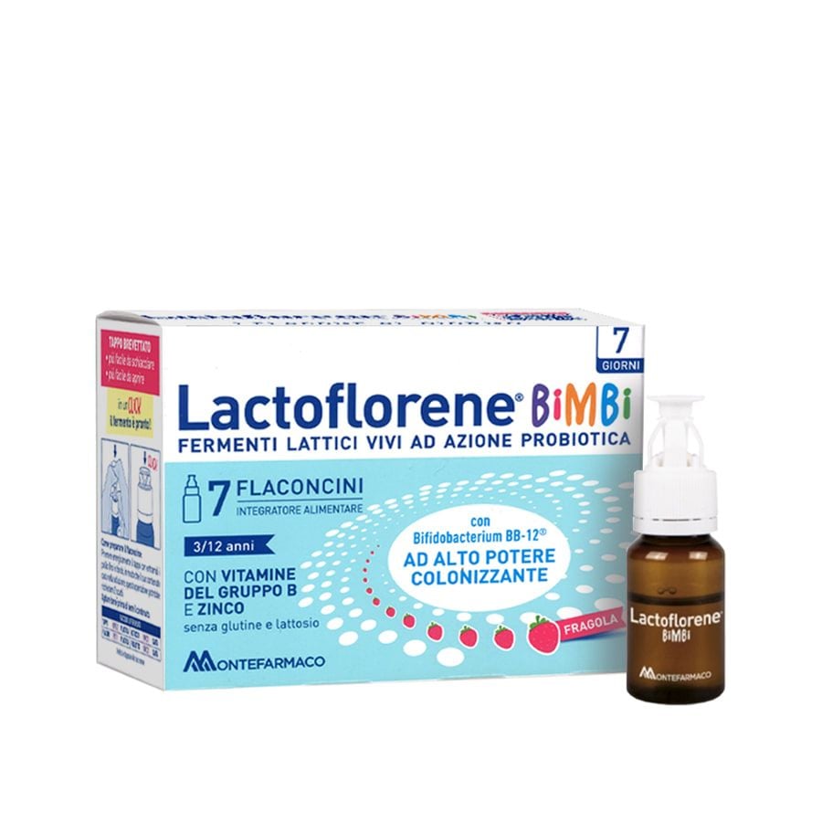 Lactoflorene Bimbi Fermenti Lattici 7 Flaconcini Gusto Fragola