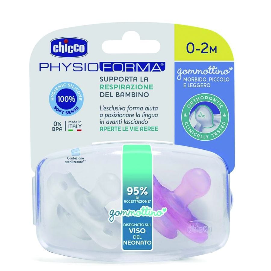 Chicco PhysioForma Gommottino Rosa 0-2 Mesi Confezione 2 Pezzi - ZERO SPRECHI