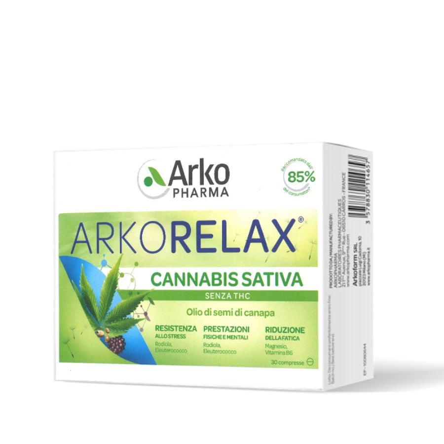 Arkopharma Arkorelax Cannabis Sativa 30 compresse - ZERO SPRECHI - scadenza 2/2026