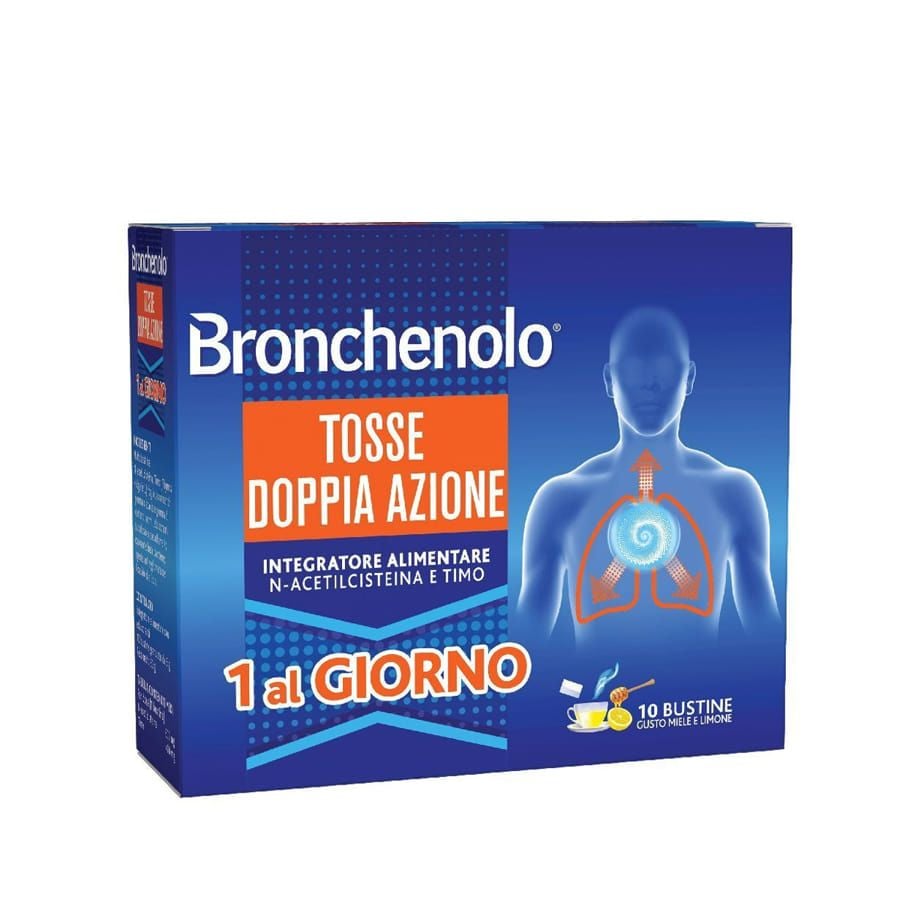Bronchenolo Tosse Doppia Azione Gusto Miele e Limone 10 bustine