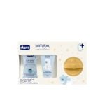 Chicco set primi bagnetti contiene: bagno corpo e capelli 200ml + crema corpo 150ml + spazzola corpo