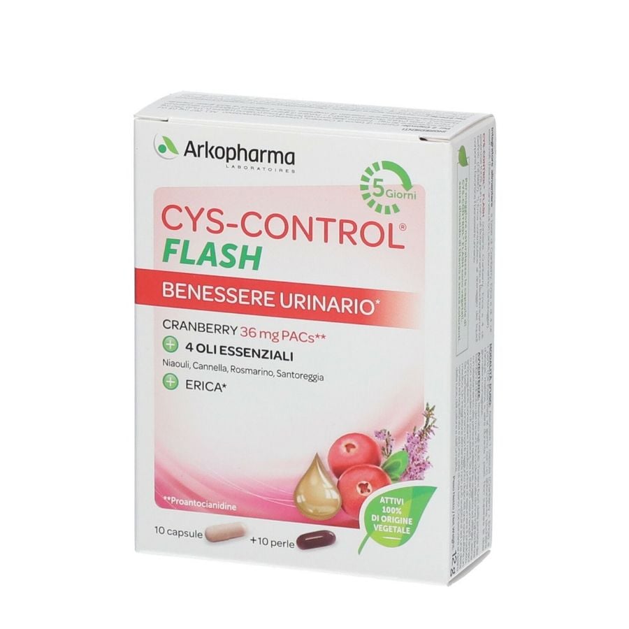 Arkopharma Cys Control Benessere Urinario Flash 10 Capsule+10 Perle - ZERO SPRECHI - scadenza 28/2/2026