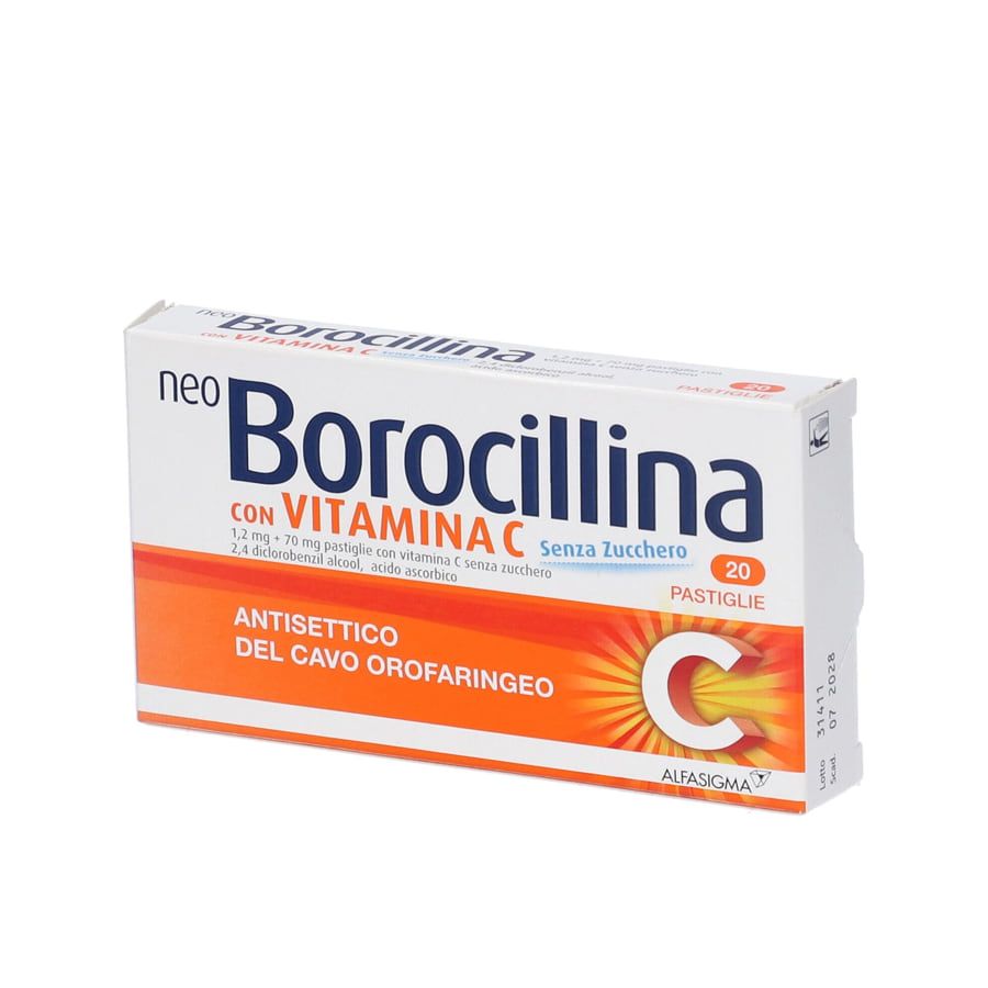 NeoBorocillina con Vitamina C Senza Zucchero 20 pastiglie