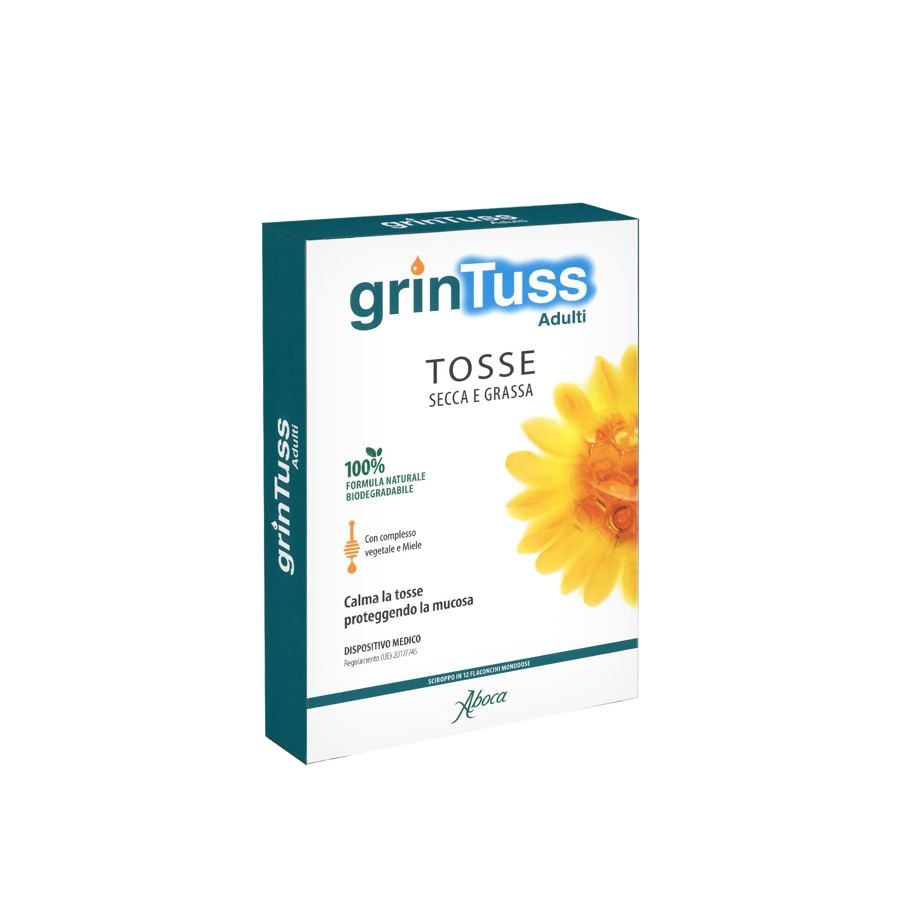 GrinTuss Adulti Tosse Secca e Grassa Sciroppo 12 flaconcini monodose