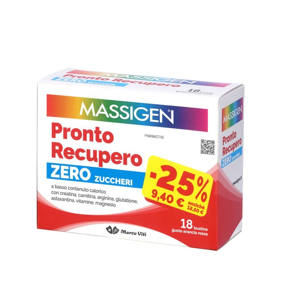 Massigen Pronto Recupero Zero Zuccheri gusto arancia rossa 18 bustine