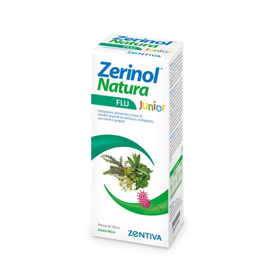 Zerinol Natura Flu Junior sciroppo gusto mora 150ml - ZERO SPRECHI - scadenza 30/04/2026