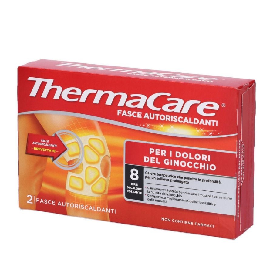 Thermacare 2 Fasce Riscaldanti per i Dolori del Ginocchio 8 ore di calore continuo -ZERO SPRECHI - scadenza 30/04/2026