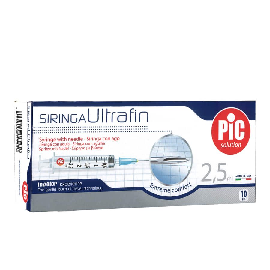 Pic Siringa Ultrafin Siringa con ago 2,5ml 10pezzi