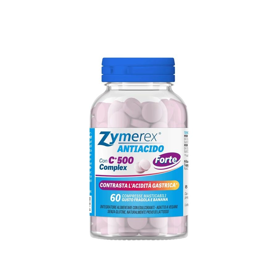 Zymerex Antiacido Forte gusto fragola e banana 60 compresse masticabili