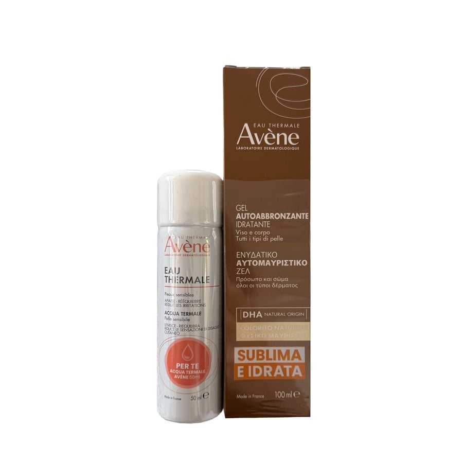 Avene Gel Autoabbronzante Idratante 100ml + Eau Thermale 50ml in omaggio