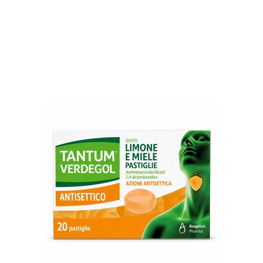 Tantum Verdegol antisettico 20 pastiglie gusto limone e miele