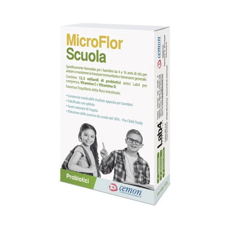 Microflor Scuola 30 Compresse Masticabili per Bambini