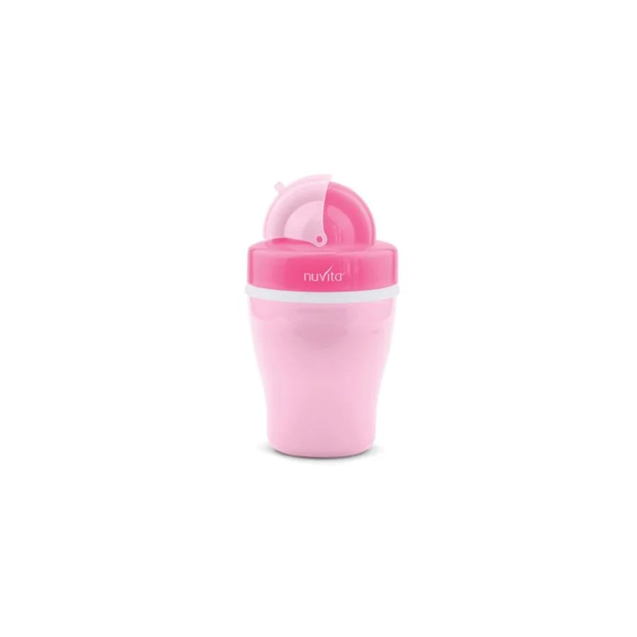 Nuvita Tazza Con Cannuccia E Doppio Isolamento Termico Rosa 18 M+ 200 Ml