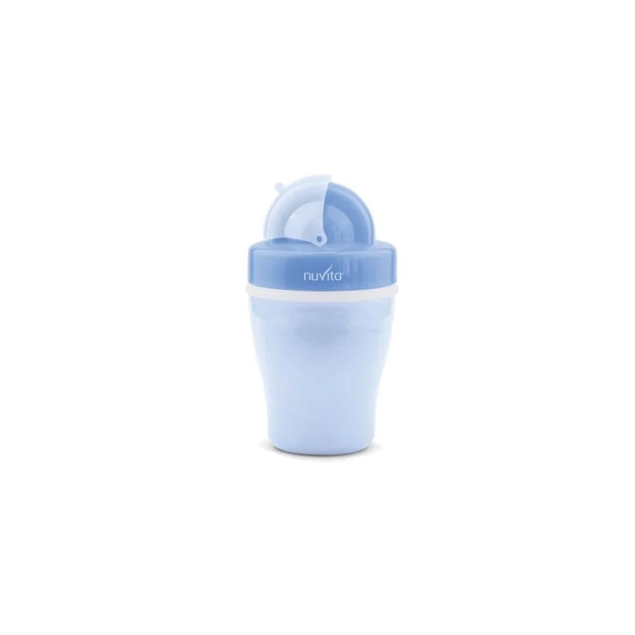 Nuvita Tazza Con Cannuccia E Doppio Isolamento Termico Blu 18 M+ 200 Ml