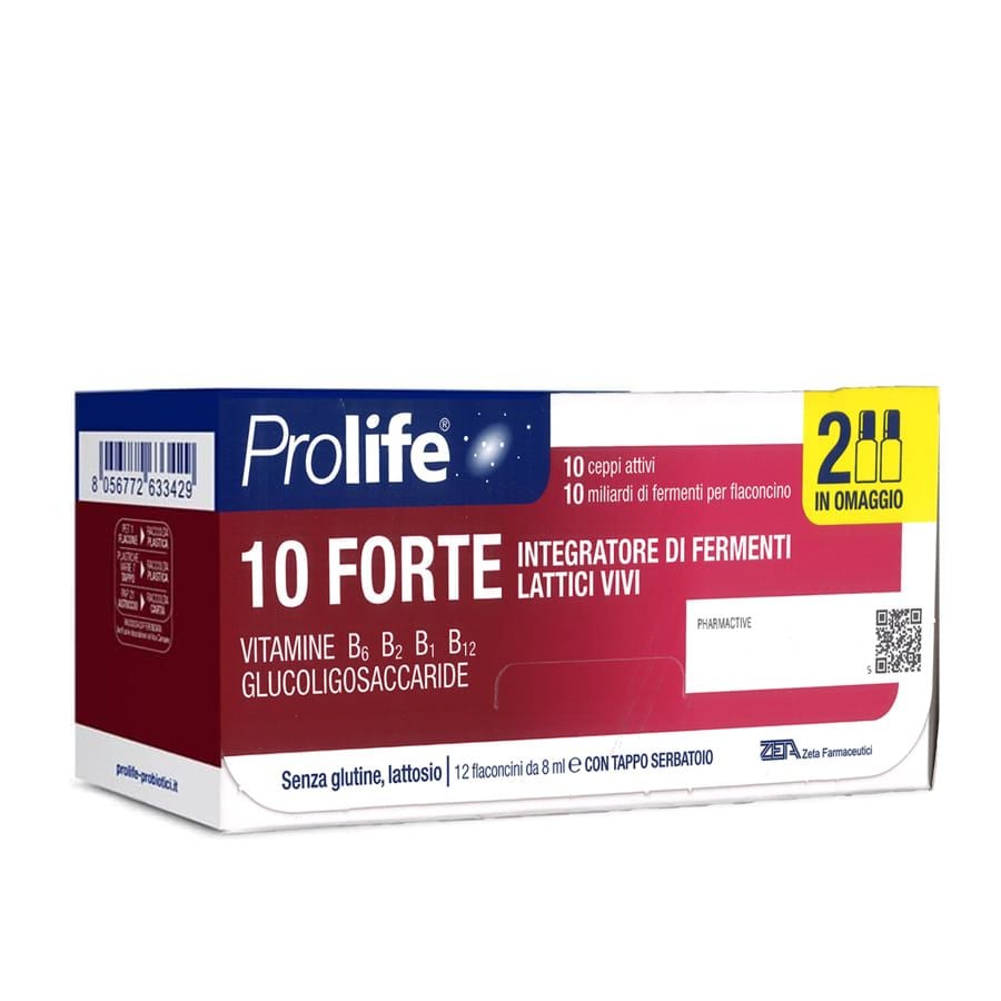 Prolife 10 Forte Integratore Fermenti Lattici Vivi 10 Flaconi + 2 omaggio 8ML - ZERO SPRECHI