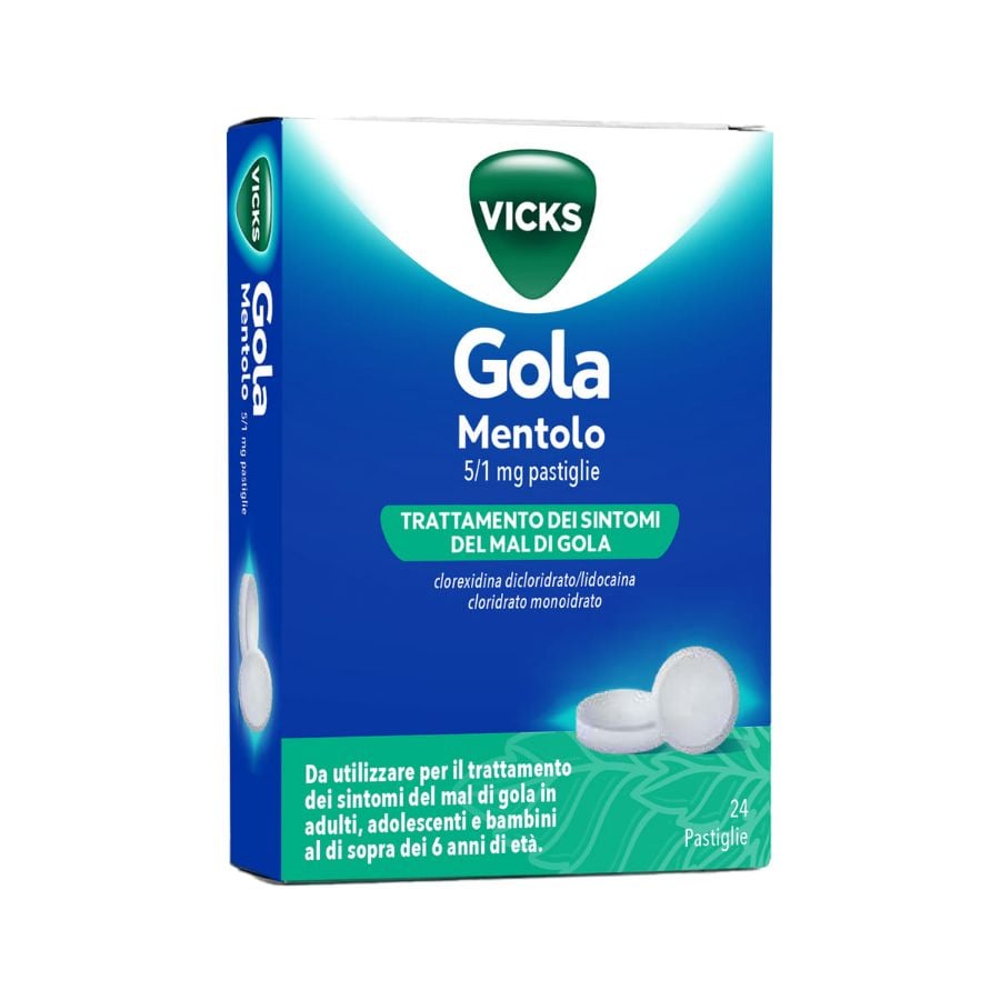 Vicks Gola Mentolo 5/1mg 24 pastiglie