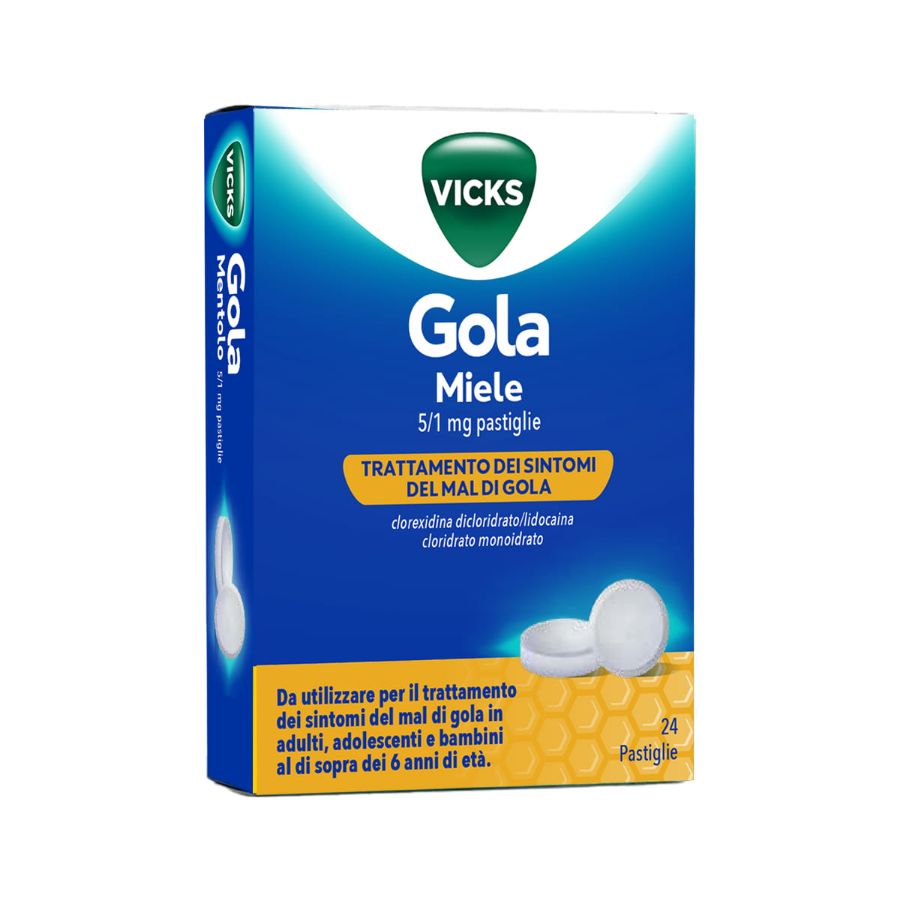 Vicks Gola Miele 5/1mg 24 pastiglie