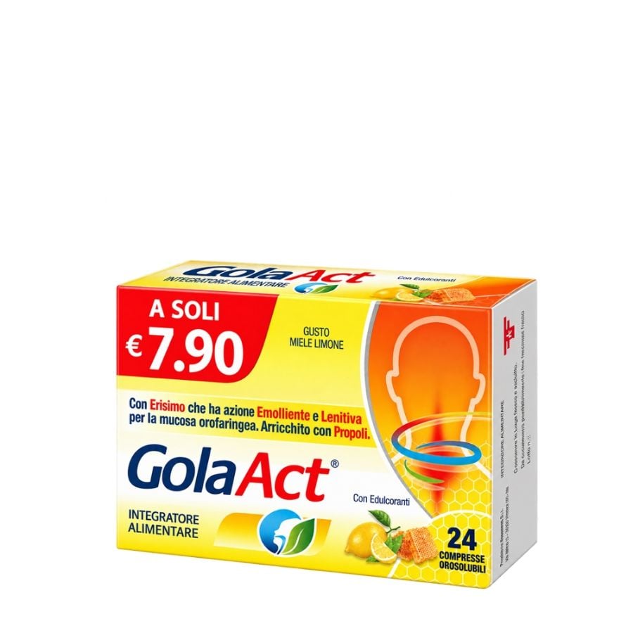 Gola Act Miele Limone Integratore per la Gola 24 Compresse Orosolubili