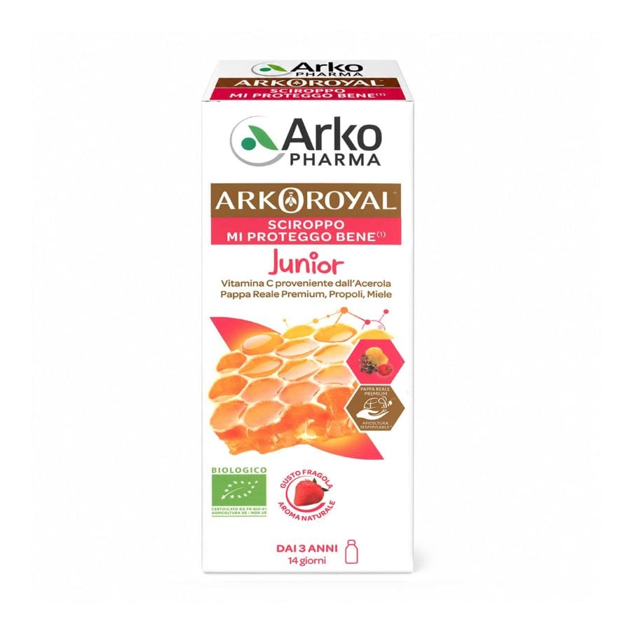 Arkoroyal Sciroppo Mi Proteggo Bene Junior gusto fragola dai 3 anni 140ml