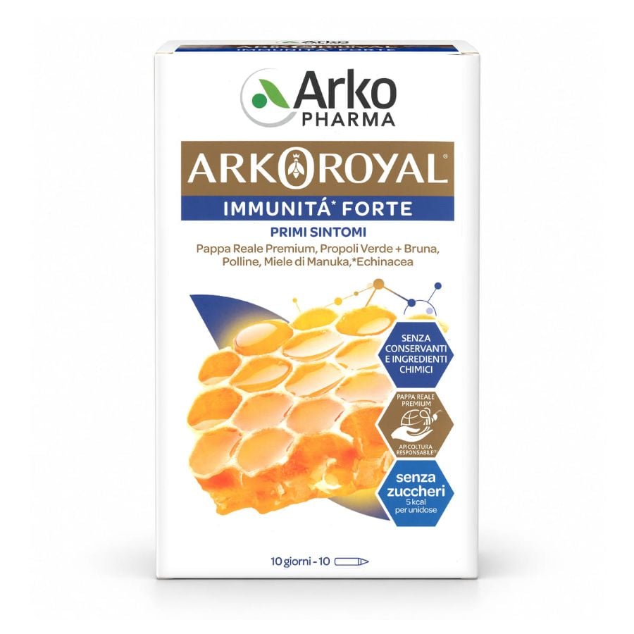 Arkoroyal Pappa Reale Premium Immunità forte senza zuccheri 10 unidose da 15ml 