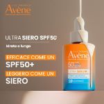Eau Thermale Avène Ultra Siero SPF50+, Protezione solare viso molto alta, Idratazione a lungo, 30ml