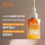 Eau Thermale Avène Ultra Siero SPF50+, Attiva la luminosità , Protezione solare viso molto alta, 30ml