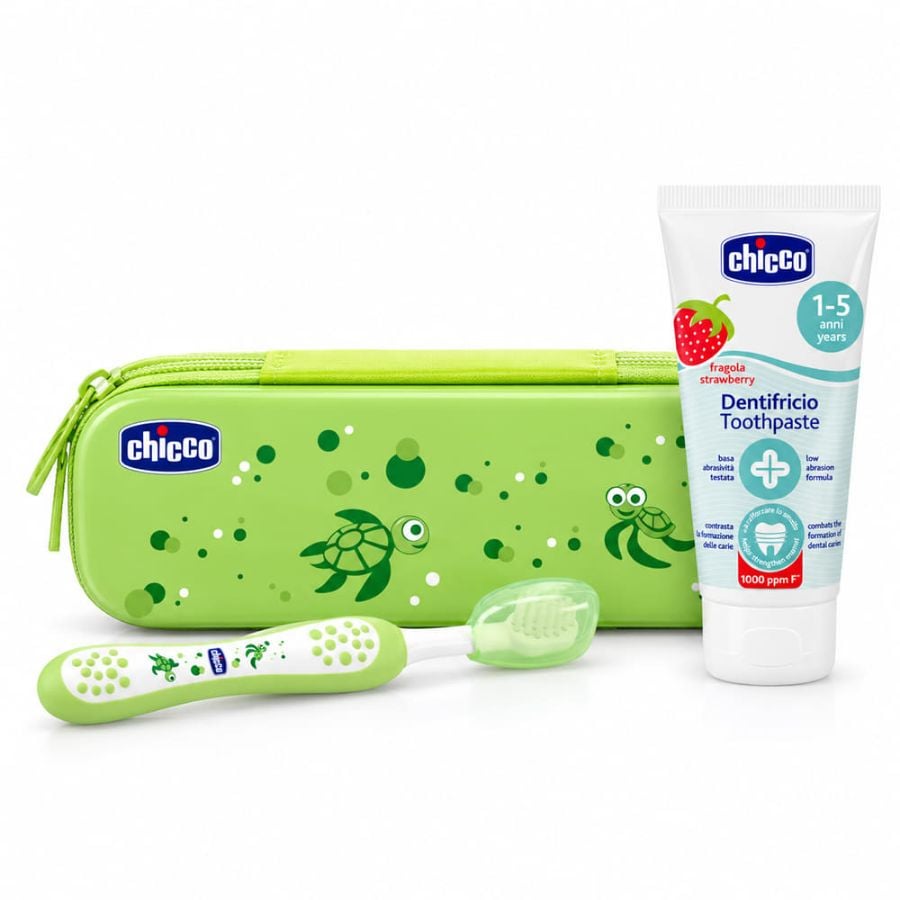 Chicco Set Primi Dentini colore verde  - ZERO SPRECHI 